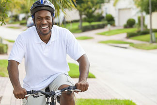 Meet Joe, a 44-year-old male riding a bicycle