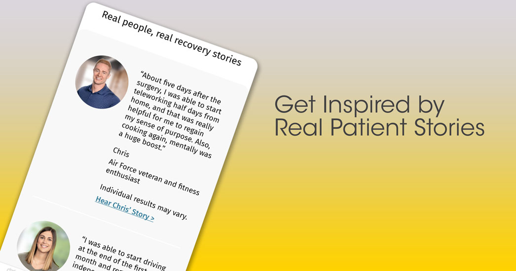Find real patient testimonials to support your MACI rehab in the My MACI app.